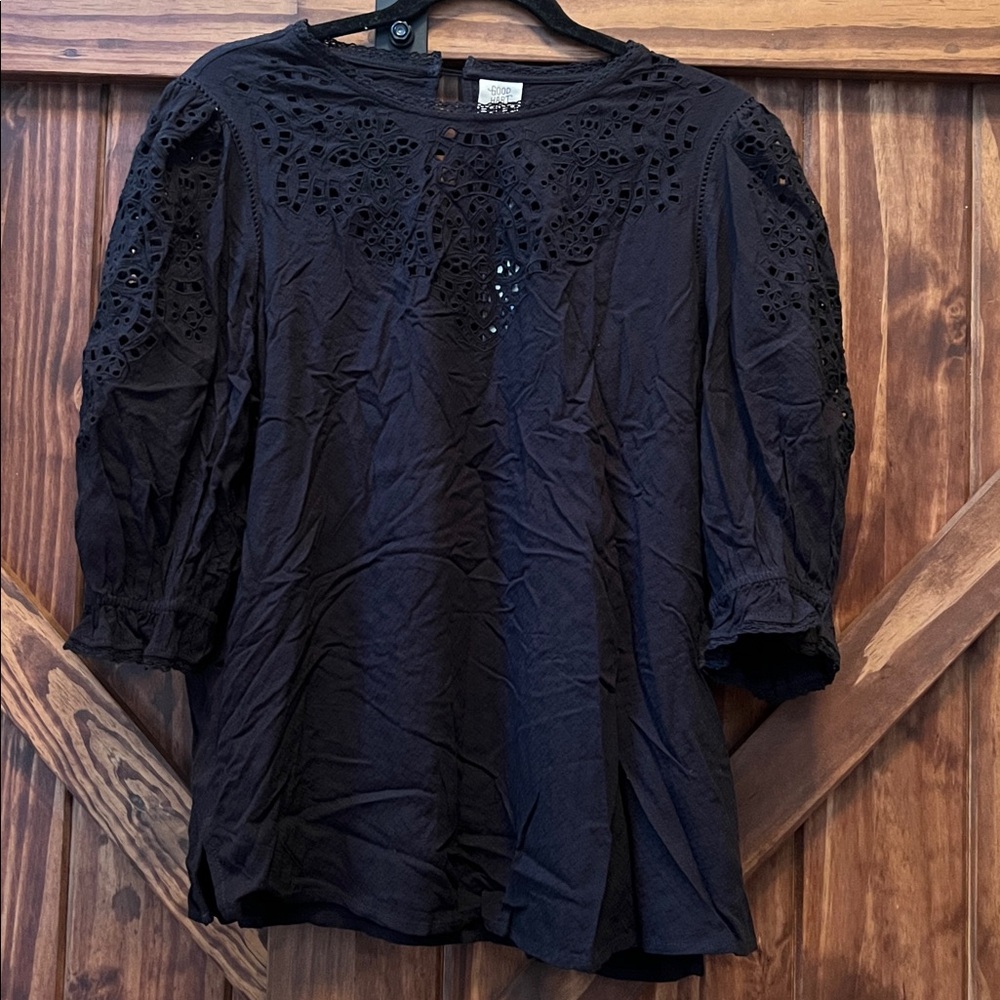 Matilda Jane Good Hart Black Eyelet Blouse